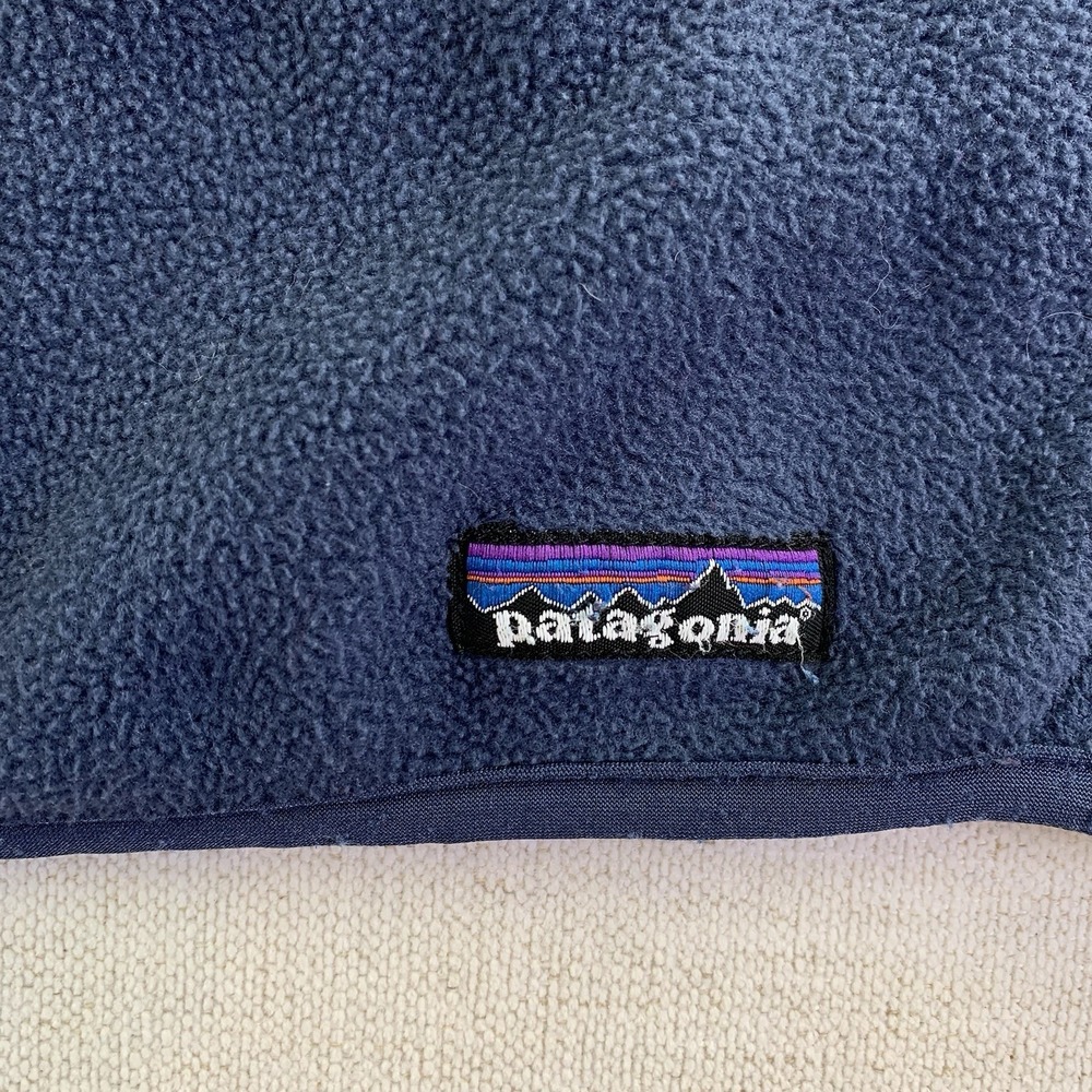 Patagonia Vest Mens Large Synchilla Fleece Full Zip Pockets Outdoor Blue - Picture 2 of 9